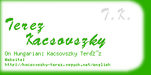 terez kacsovszky business card